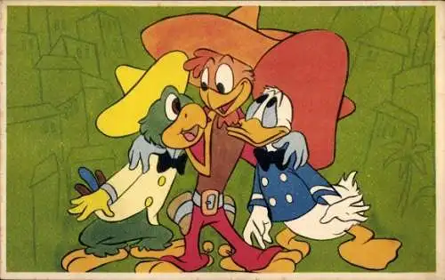 Ak Drei Caballeros, Donald Duck, Joé Carioca, Panchito