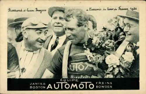 Ak Radrennfahrer Pierrard, Lucien Buysse, Tour de France 1926, Equipe Automoto