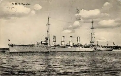 Ak Deutsches Kriegsschiff, SMS Breslau, Kaiserliche Marine, GLK