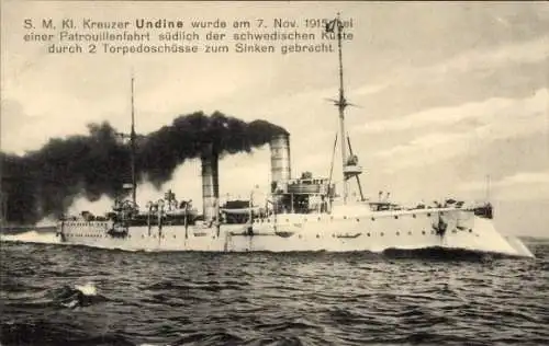 Ak Deutsches Kriegsschiff, SMS Frauenlob, Kleiner Kreuzer, 1916 im Skagerrak gesunken