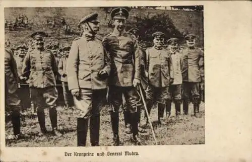 Ak Kronprinz Wilhelm und General Mudra