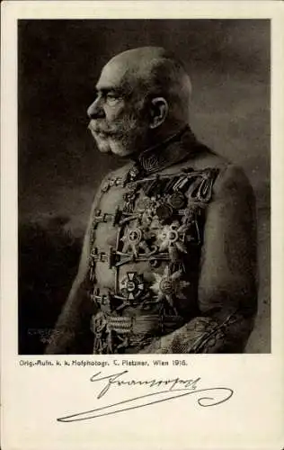 Ak Kaiser Franz Josef I., Porträt in Uniform