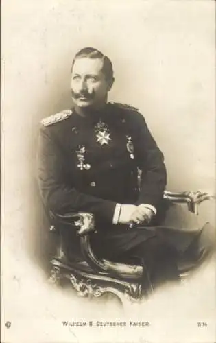 Ak Kaiser Wilhelm II., Porträt in Uniform