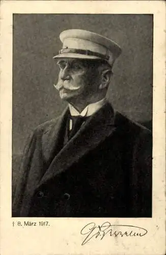 Ak Ferdinand Graf von Zeppelin, Sterbedatum 8 März 1917