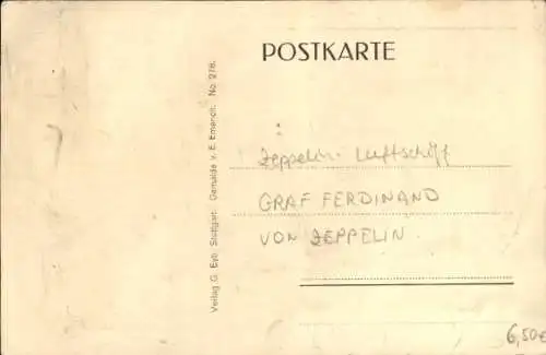 Ak Ferdinand Graf von Zeppelin, Sterbedatum 8 März 1917