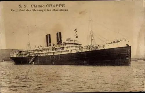 Ak Schiff SS Claude Chappe, Paquebot, Messageries Maritimes