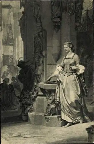 Künstler Ak Kreling, Faust, Margarete in der Kirche