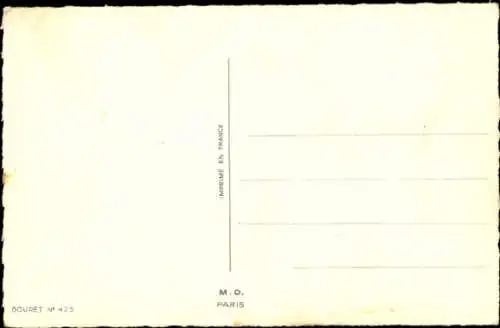 Künstler Ak Bouret, Germaine, Kinder, Hund, Neugierde, Tisch