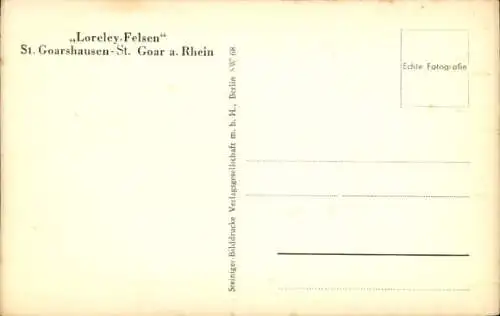 Ak St. Goarshausen am Rhein, Loreley-Felsen