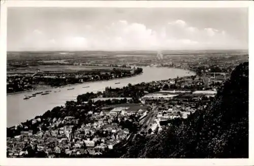 Ak Königswinter am Rhein, Panorama, Blick vom Drachenfels, Rhein