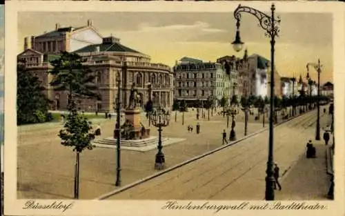 Ak Düsseldorf am Rhein, Große Ausstellung GeSoLei 1926, Hindenburgwall mit Stadttheater