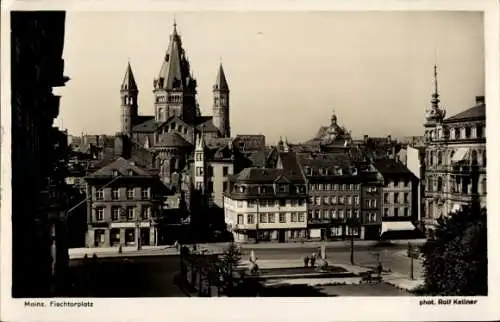 Ak Mainz am Rhein,  Fischtorplatz, Dom