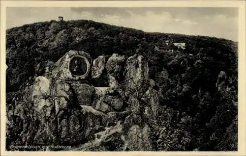 Ak Thale im Harz, Bismarckfelsen mit Roßtrappe