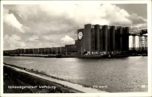 Ak Wolfsburg in Niedersachsen, VW Werk, Mittellandkanal