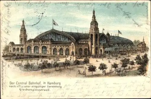 Ak Hamburg Mitte Sankt Georg, Hauptbahnhof, Glockengießerwall