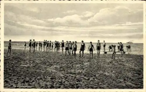 Ak Nordholz Wurster Nordseeküste, Kinder am Strand