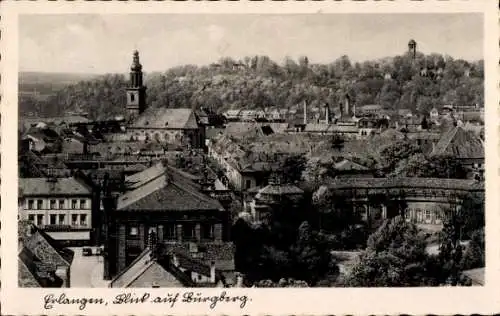 Ak Erlangen in Mittelfranken Bayern,  Blick auf Burgberg.