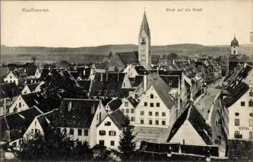 Ak Kaufbeuren an der Wertach in Schwaben, Blick auf die Stadt, Hotel