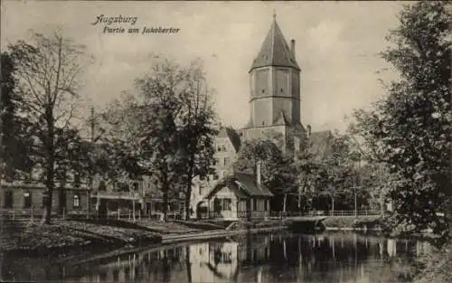 Ak Augsburg in Schwaben, Partie am Jakobertor