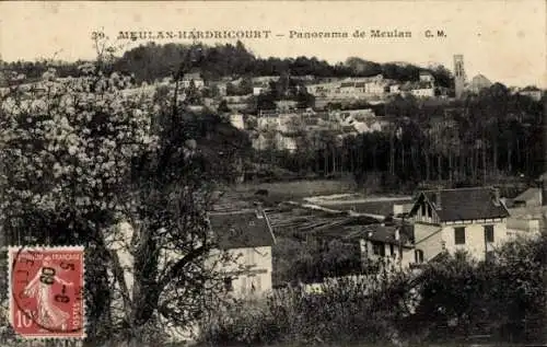 Ak Hardricourt Yvelines, Panorama de Meulan