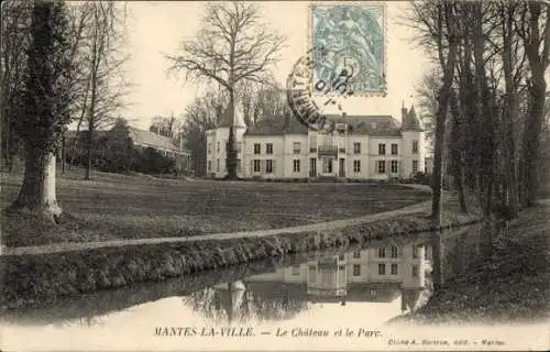 Ak Mantes la Ville Yvelines, Le Château et le Parc