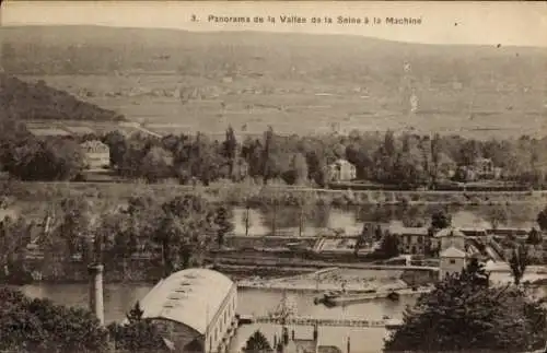 Ak La Machine Nièvre, Panorama de la Vallee de la Seine a la Machine