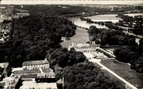 Ak Rosny sur Seine Yvelines, Le Château et vue aérienne sur la Vallée de la Seine