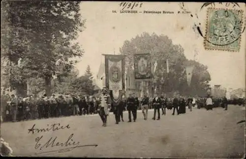 Ak Lourdes Hautes Pyrénées, Pelerinage Breton