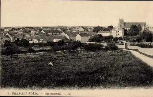 Ak Grez sur Loing Seine-et-Marne, Vue generale