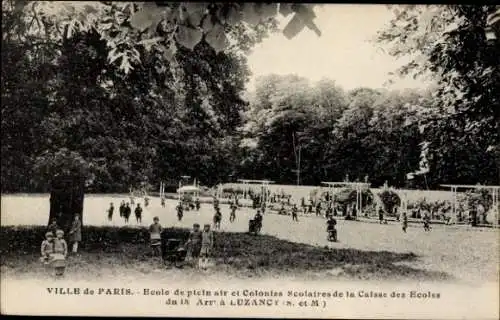 Ak Luzancy Seine et Marne, Ecole de plein air et Colonies Scolaires de la Caisse des Ecoles du...