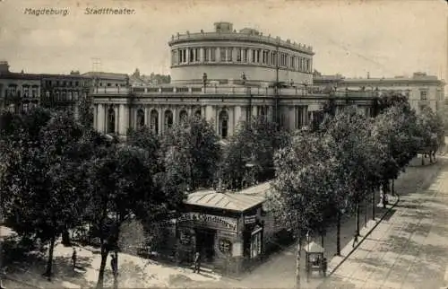 Ak Magdeburg an der Elbe,  Stadttheater, Conditorei