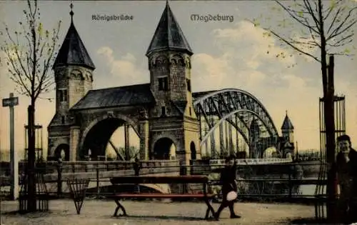 Ak Magdeburg an der Elbe, Rönigsbrücke, Magdeburg