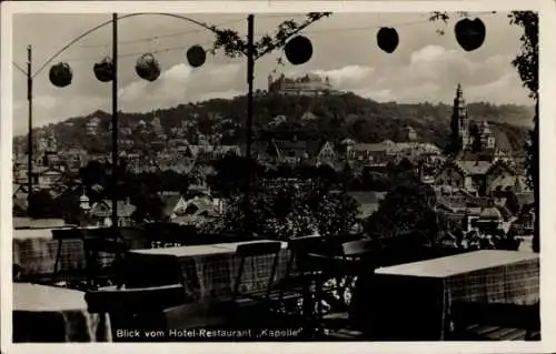 Ak Coburg in Oberfranken, Blick vom Hotel-Restaurant Kapelle