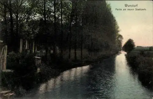 Ak Wunstorf in Niedersachsen, Partie am neuen Stadtpark, Wunstorf