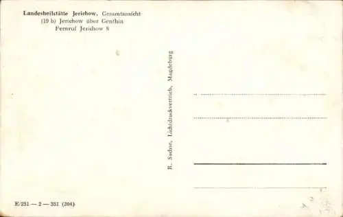 Ak Jerichow an der Elbe, Landesheilstätte  Gesamtansicht