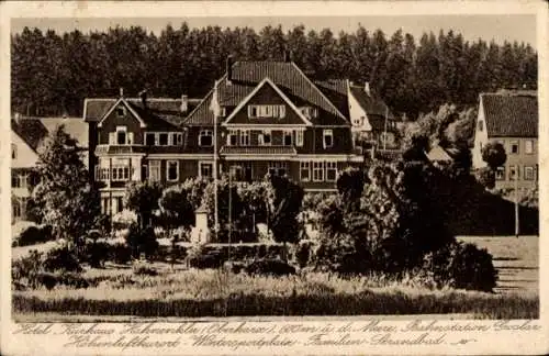 Ak Hahnenklee Bockswiese Goslar im Harz, Hotel Kurhaus  600m über dem Meere