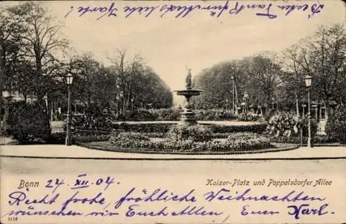 Ak Poppelsdorf Bonn am Rhein, Kaiser-Platz und Poppelsdorfer Allee