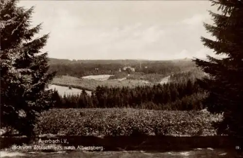 Ak Auerbach im Vogtland Sachsen, Zöbischhaus, Auerbach i.V., Blick vom Zobischhaus nach Albert...