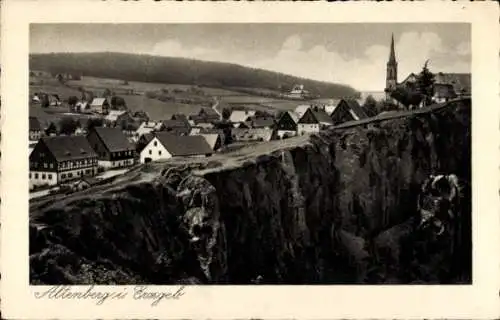 Ak Altenberg im Erzgebirge, Blick auf Altenberg mit Kirche, Häusern und Bäumen