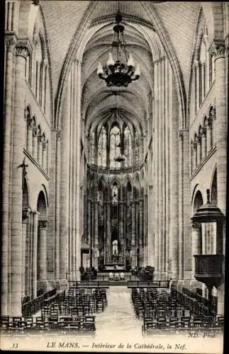 Ak Le Mans Sarthe, Kathedrale, Innenansicht