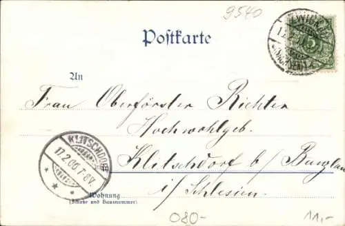 Künstler Litho Noether, A., Zwickau in Sachsen, An der Katharinenkirche