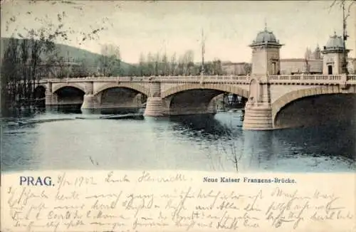 Ak Břevnov Breunau Praha Prag Tschechien,  Neue Kaiser Franzens-Brücke.