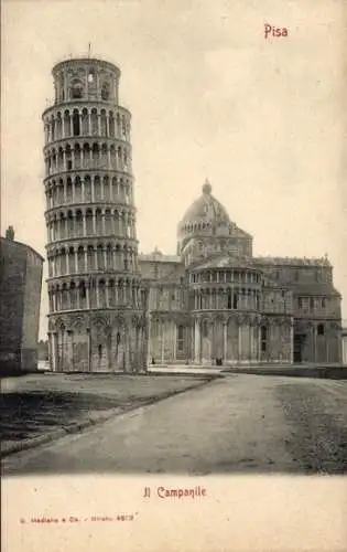 Ak Pisa Toscana, Der schiefe Turm von  die Piazza del Duomo und die Kathedrale Santa Maria Ass...