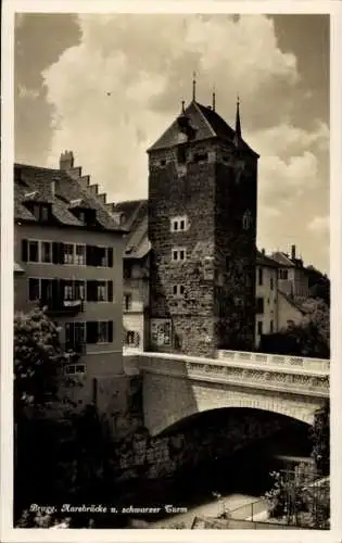 Ak Brugg Kt Aargau Schweiz, Aarebrücke, Schwarzer Turm