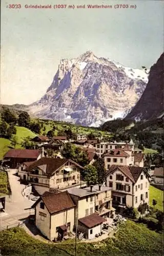 Ak Grindelwald Kanton Bern, Grindelwald und Wetterhorn