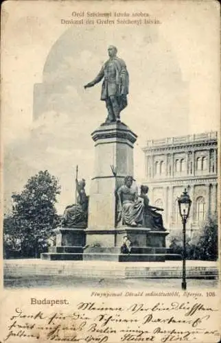 Ak Budapest Ungarn, Denkmal des Grafen Széchenyi István