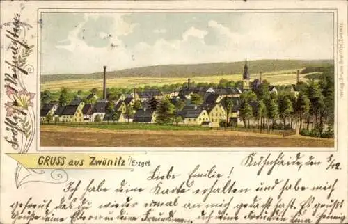 Litho Zwönitz im Erzgebirge Sachsen, Panorama