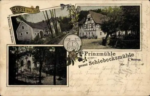 Ak Weistropp Klipphausen in Sachsen, Prinzmühle, Schiebocks Mühle