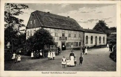 Ak Schlößchen Porschendorf Amtsberg im Erzgebirge, Gasthof