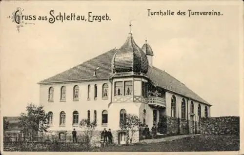 Ak Schlettau im Erzgebirge, Turnhalle des Turnvereins